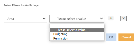 audit log filter options