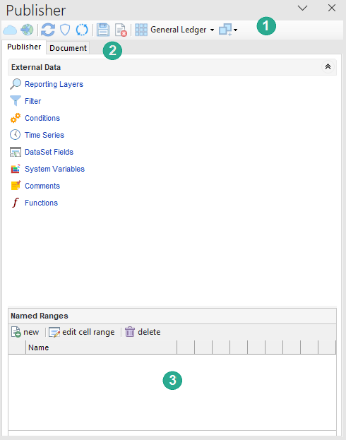 excel publisher panel